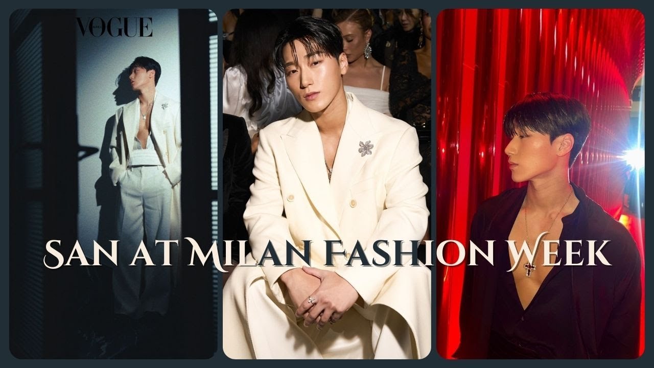 Ateez San at Milan Fashion Week for the Dolce & Gabbana SS25 Fashion Show
