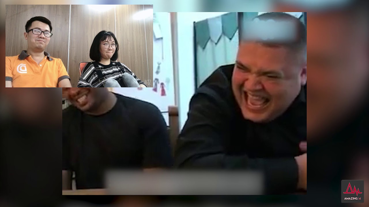 [Reaction] Skype Laughter Chain - Thử thách nhịn cười | AM & Mít Reaction