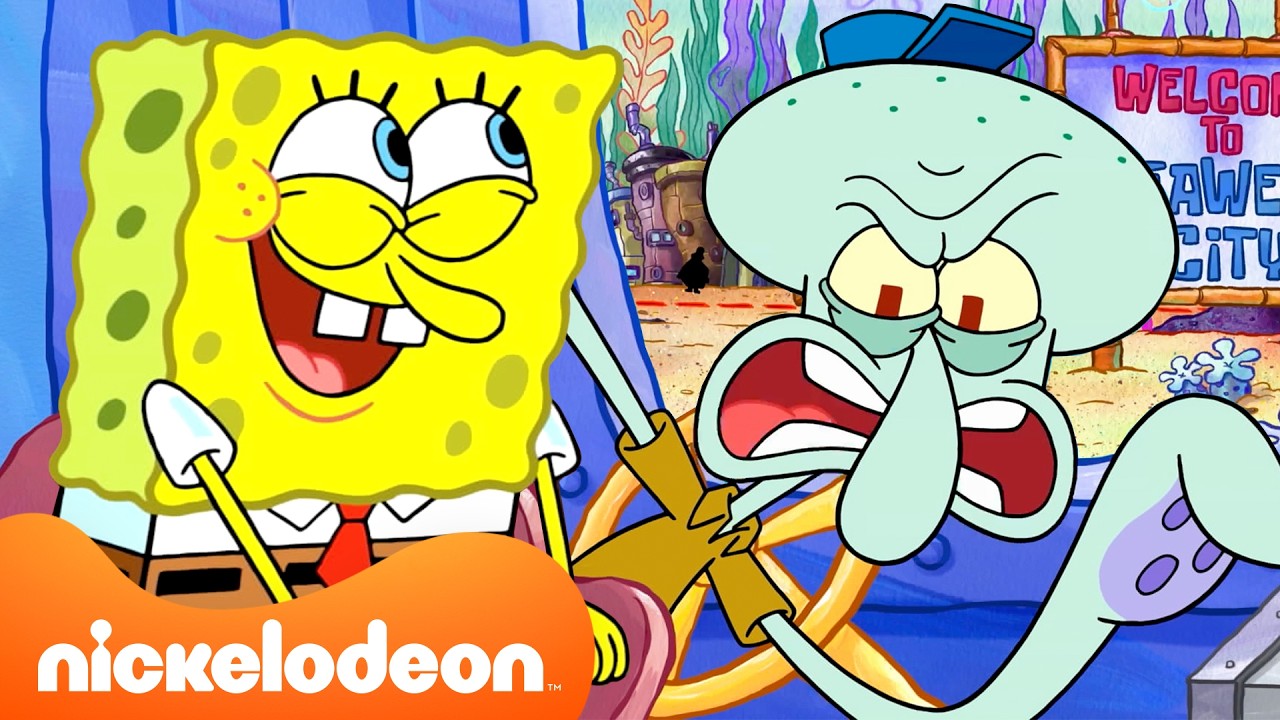 SpongeBob | 1 Jam Setiap Kali SpongeBob Meninggalkan Bikini Bottom 🚌 | Nickelodeon Bahasa