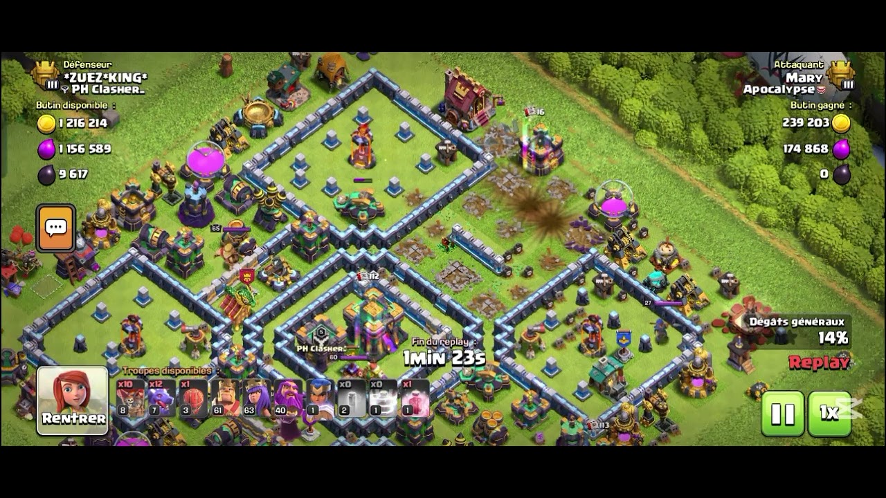 Stratégie d'attaque facile pour hdv13 vs hdv14