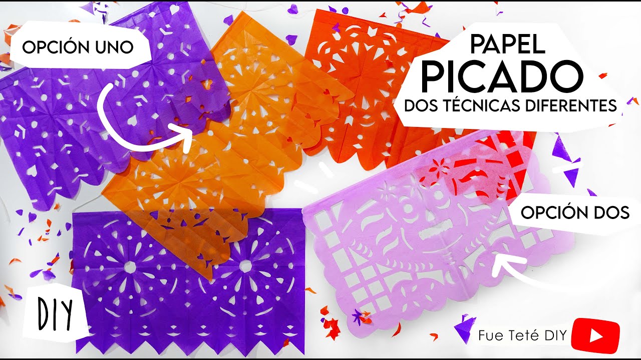 Papel picado f&aacute;cil de hacer -2 t&eacute;cnicas diferentes  / D&iacute;a de muertos