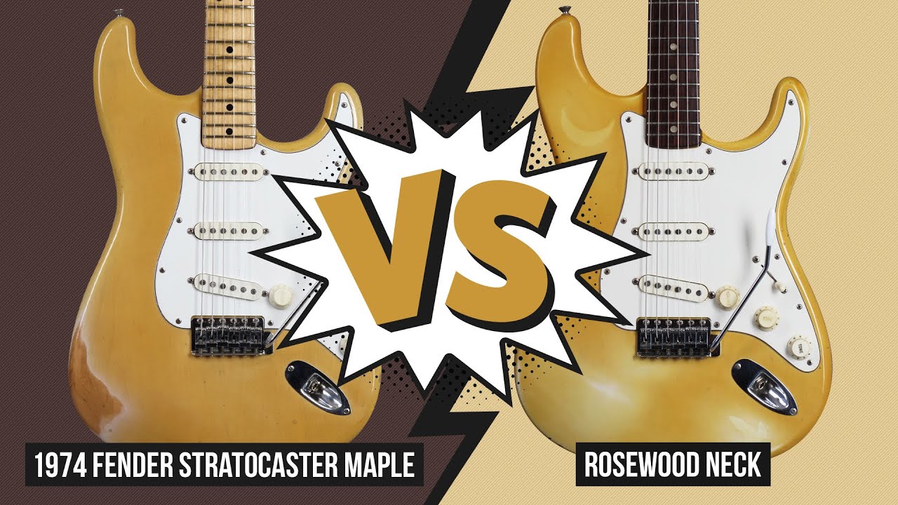 Audio Comparison 1974 Stratocaster Maple Neck vs. Rosewood Neck (no talking)