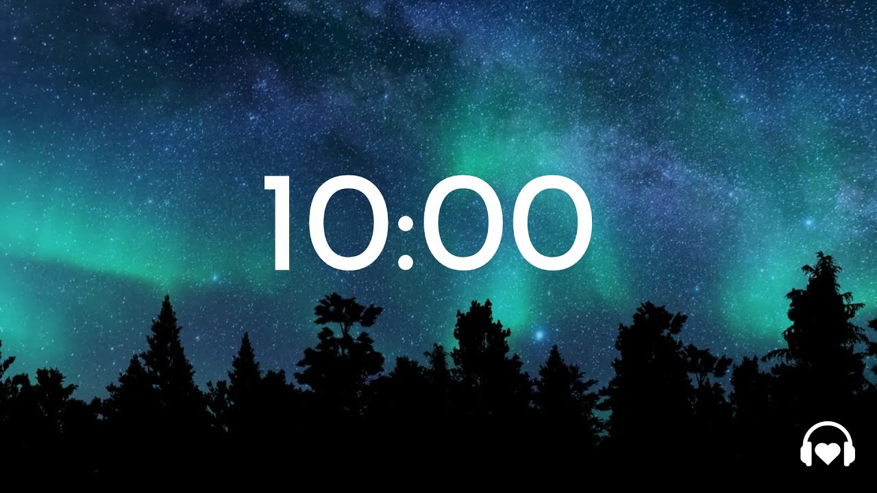 10-Minute Northern Lights Timer with Relaxing Meditation Music | Focus, Study, or Relax