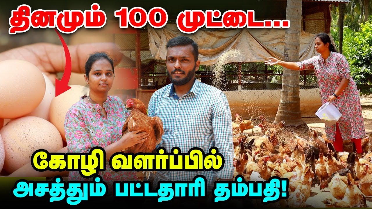 முட்டை விற்பனையில் நிறைவான வருமானம் | கோழி வளர்ப்பில் அசத்தும் தம்பதி  | Megha Organic Farm pollachi