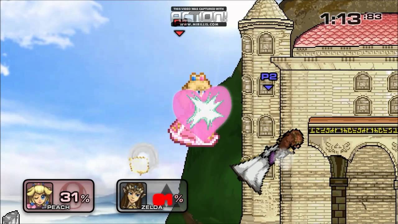 Super Smash Flash 2 - Versus Mode: Peach vs Zelda/Sheik