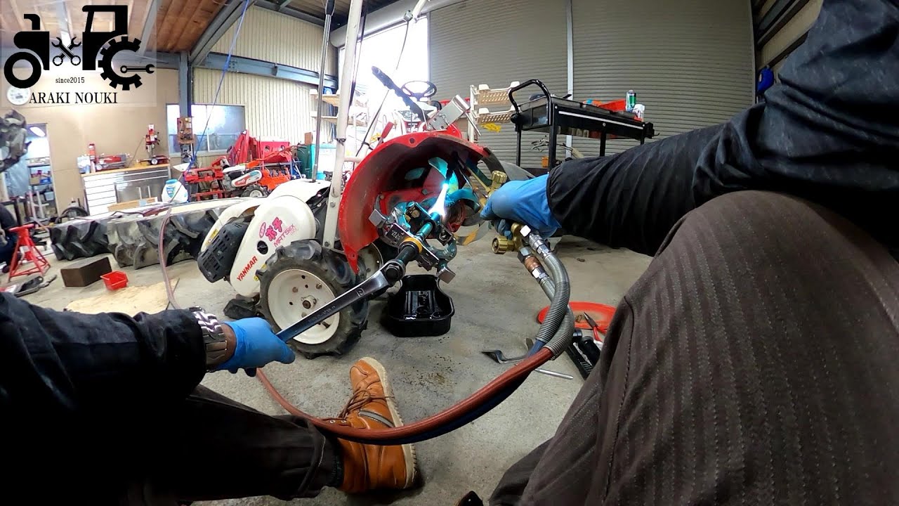 ヤンマー管理機　ポチの爪軸のオイル漏れを文句垂れながら修理する　農機具屋の日常