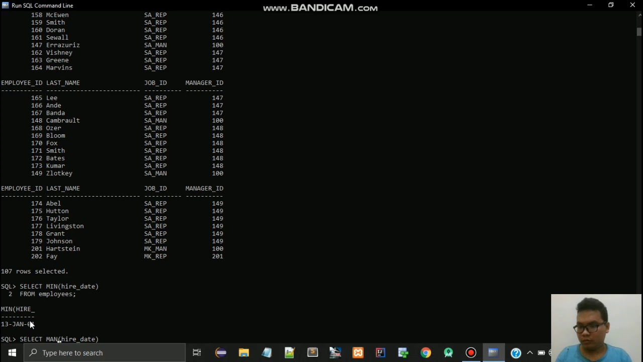 Self Join, Hierarchical Queries,Group Function, Count, Distinct, Group By, Having Cube&Grouping Sets
