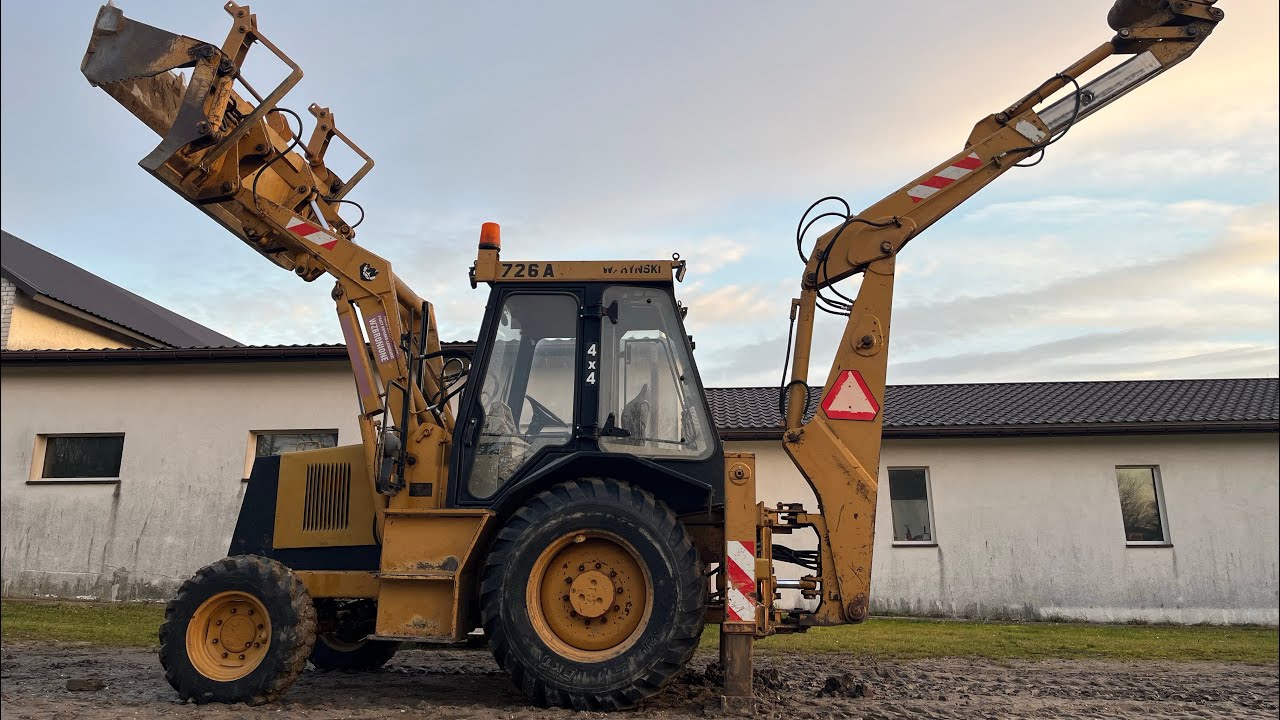 WARYŃSKI 726 A    Polska koparko-ładowarka, przegląd i wymiana opon na nowe!! 😁