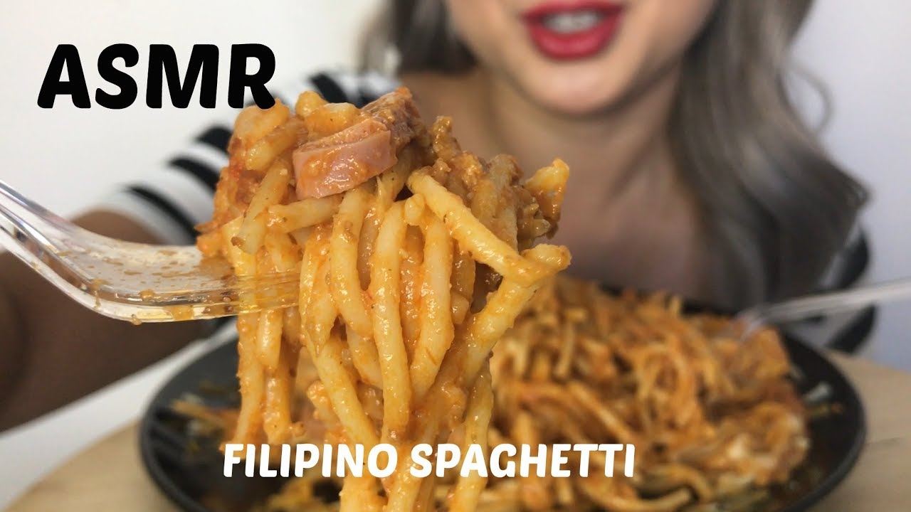 ASMR [ Filipino Spaghetti ] Eating Sound Lets Eat