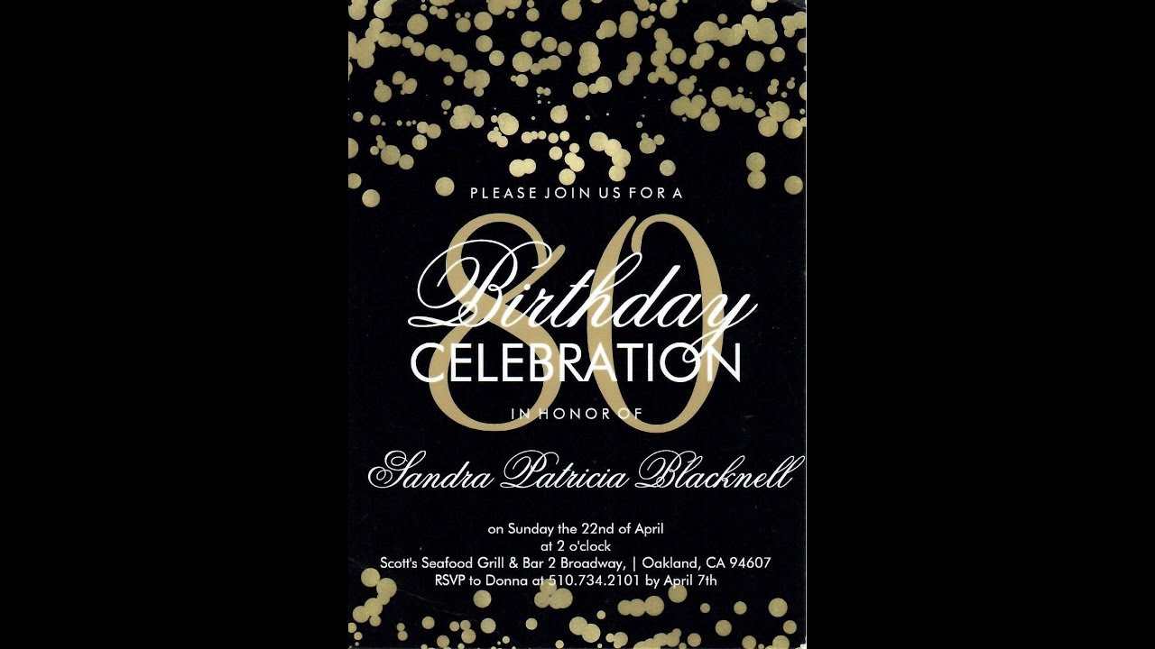 The BreezeWay 510 Presents: Happy 80th Birthday Celebration for Sandra Blacknell