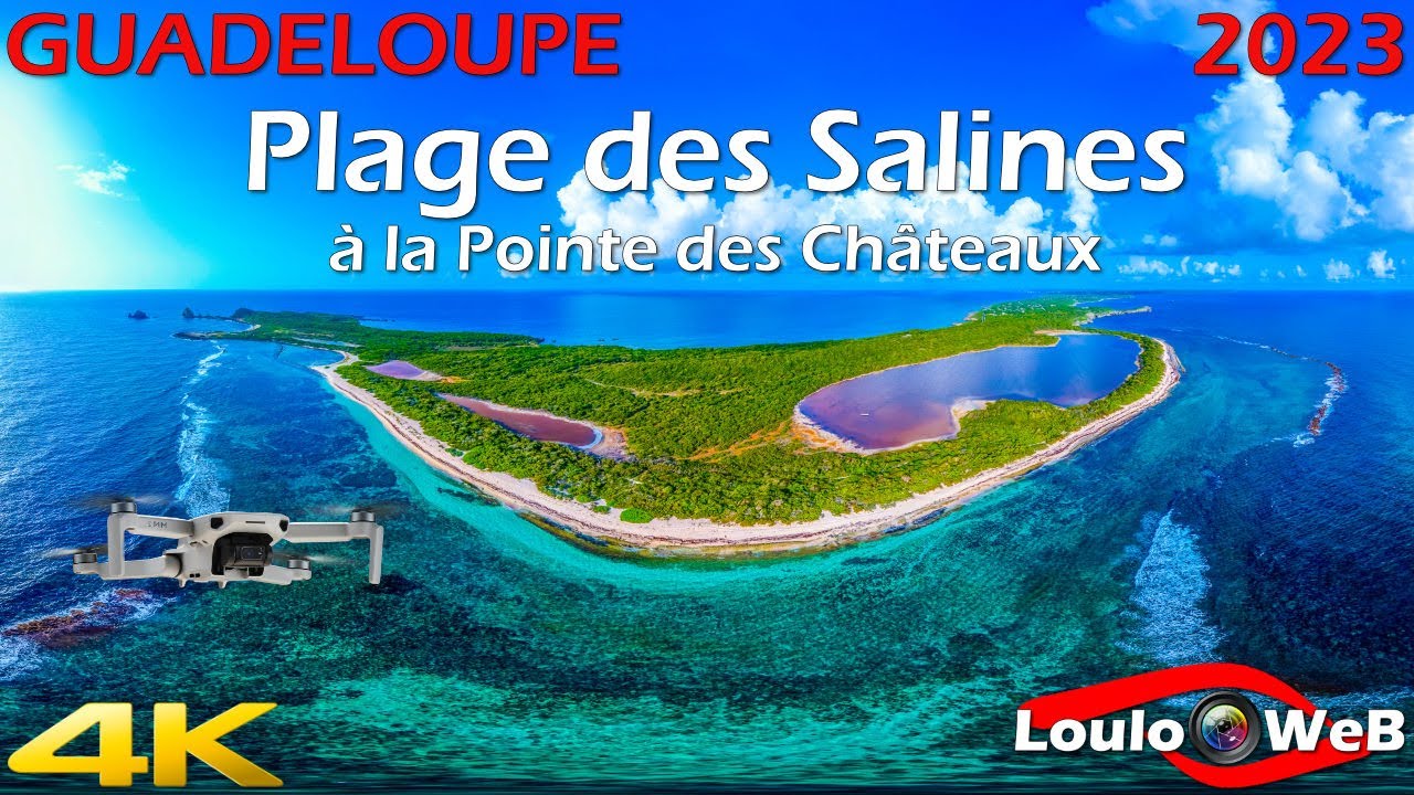🇫🇷🇬🇵 Plage des Salines à la Pointe des Chateaux en Drone - Saint-Francois (971) Guadeloupe 2023 - 4K