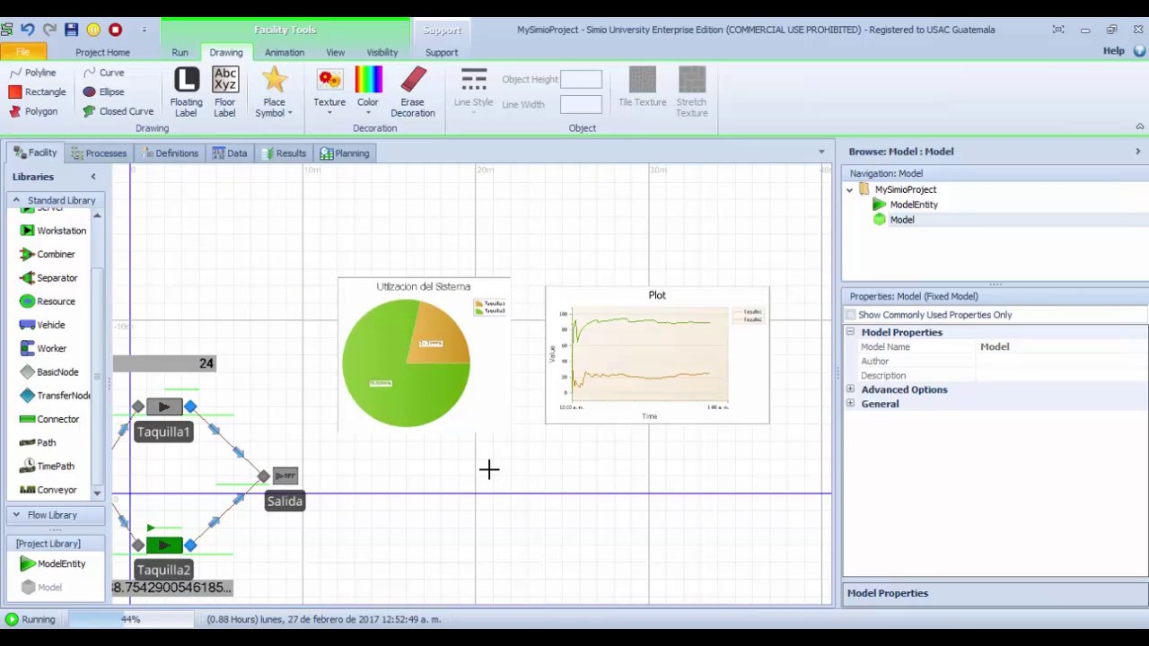 SIMIO 03 - Status Label, Status Pie, Status Plot y Floor Label