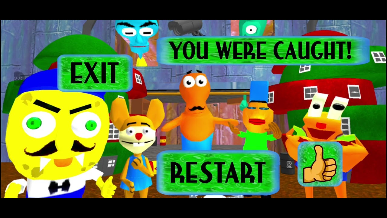 Fighting sponge neighbor escape 3d gameplay