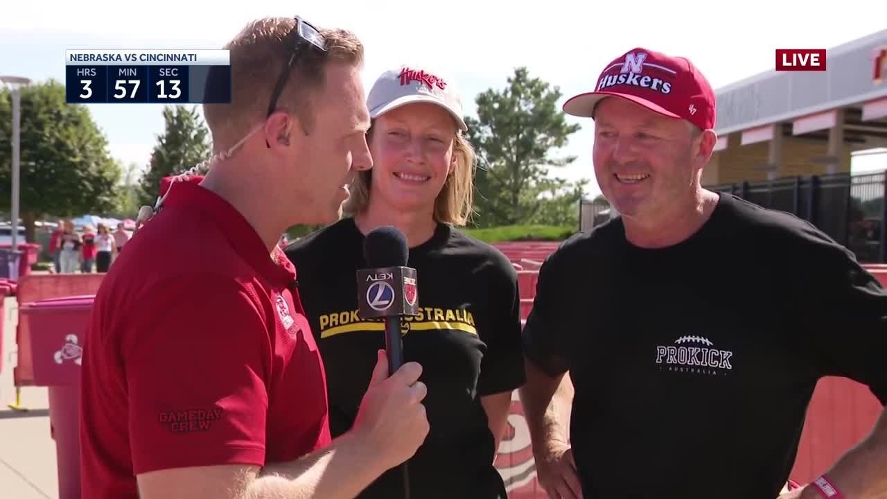 Parents of Nebraska punter Archie Wilson flew in from Australia to see him in his Husker debut
