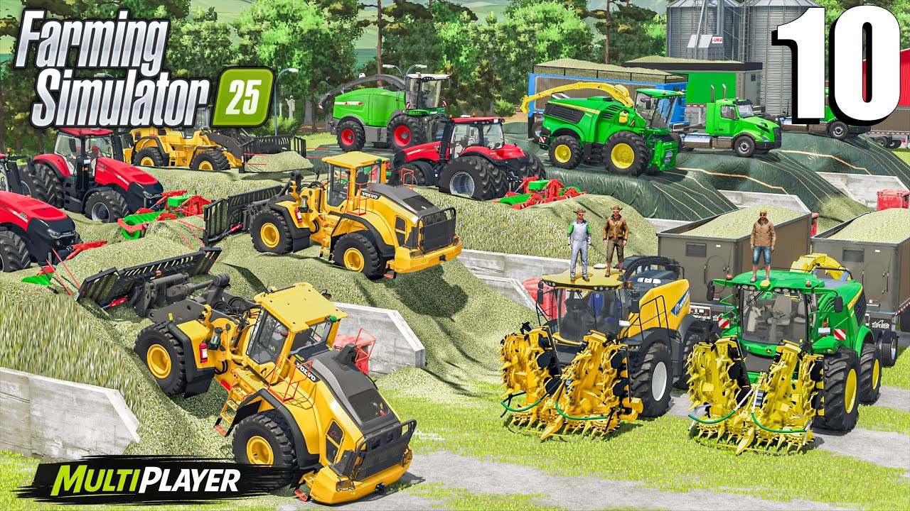 Compacting & Covering 4000000l of Chaff Into Silage | MULTIPLAYER | Farming Simulator 25
