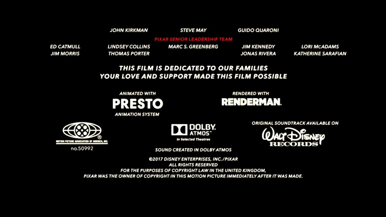 Disney / Pixar Animation Studios (2017) Closing - Cars 3 [Widescreen]