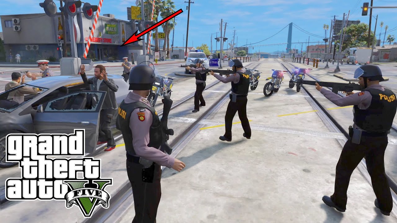 Patroli Motor Sabhara Kejar Kejaran Dengan Penculik || GTA 5 Mod Polisi Indonesia