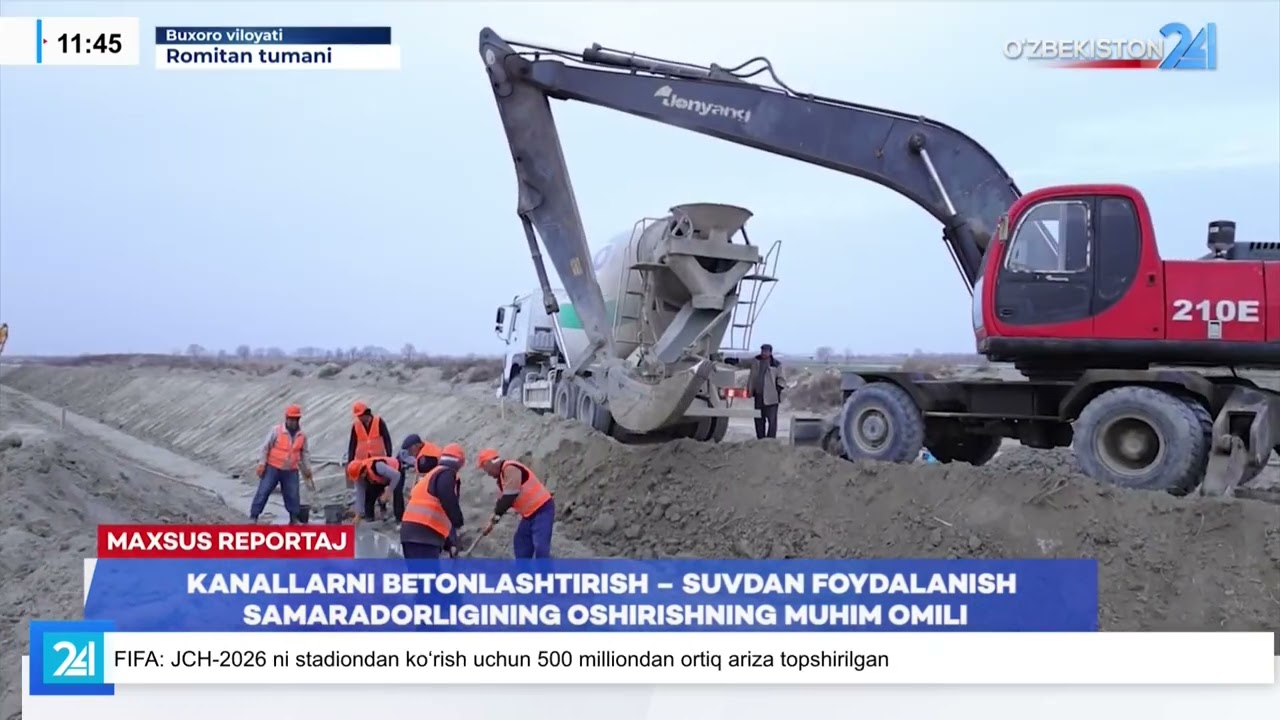 Maxsus reportaj: Kanallarni betonlashtirish - suvdan foydalanish samaradorligining oshirish