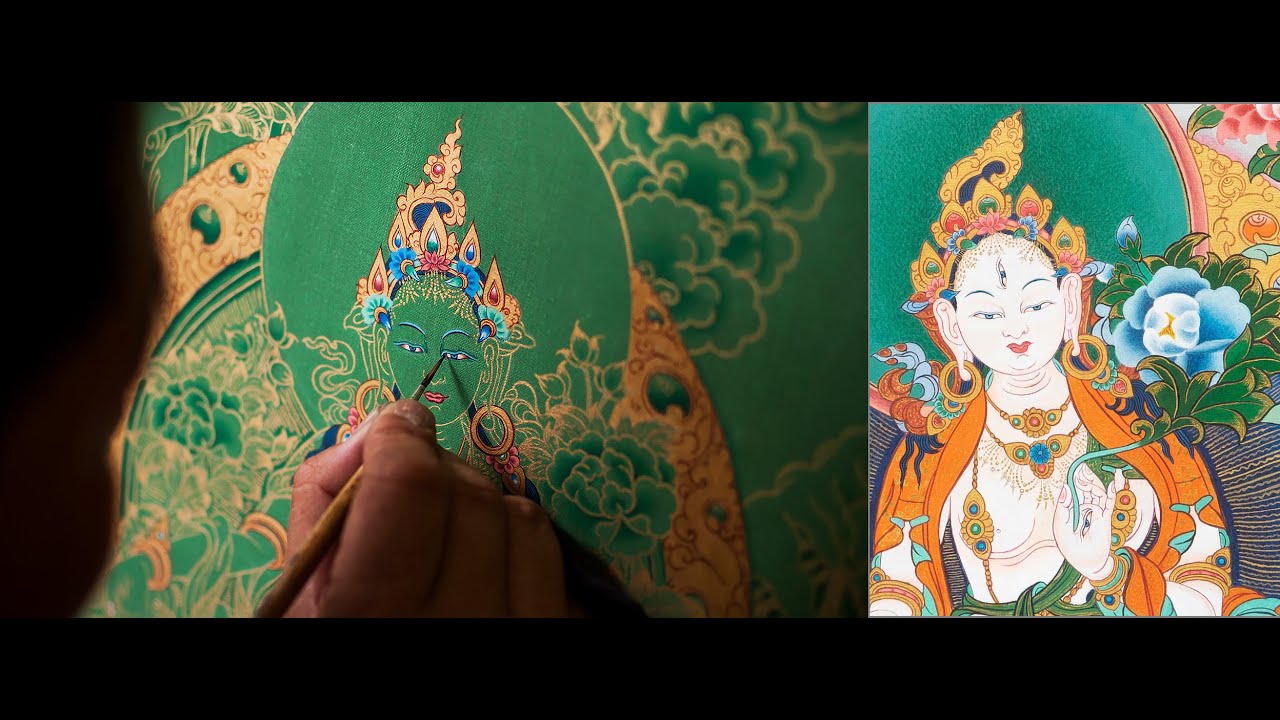 Norbulingka Thangka Painting - Painting a White Tara