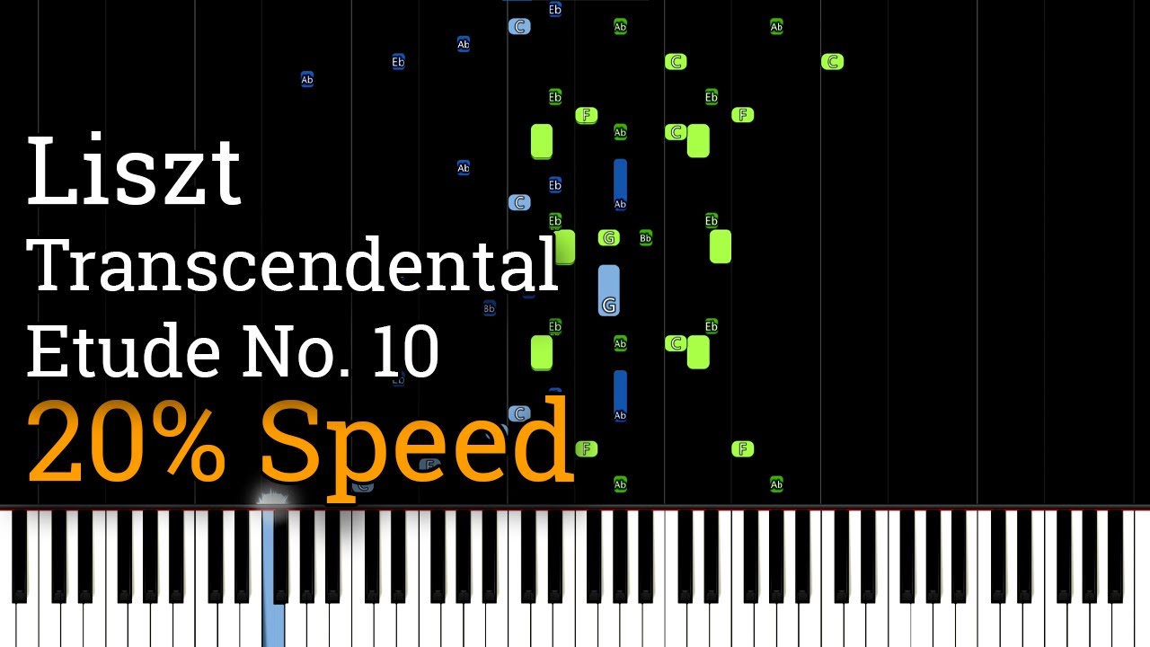 Liszt - Transcendental Etude No. 10 (Slow Piano Tutorial) [20% Speed]