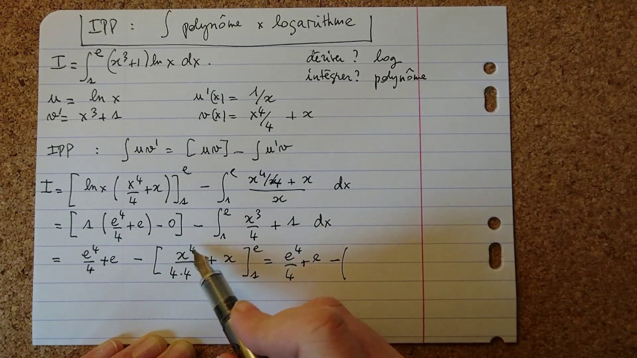 Intégration par parties (polynome x logarithme) L1 Analyse Calcul d'intégrale