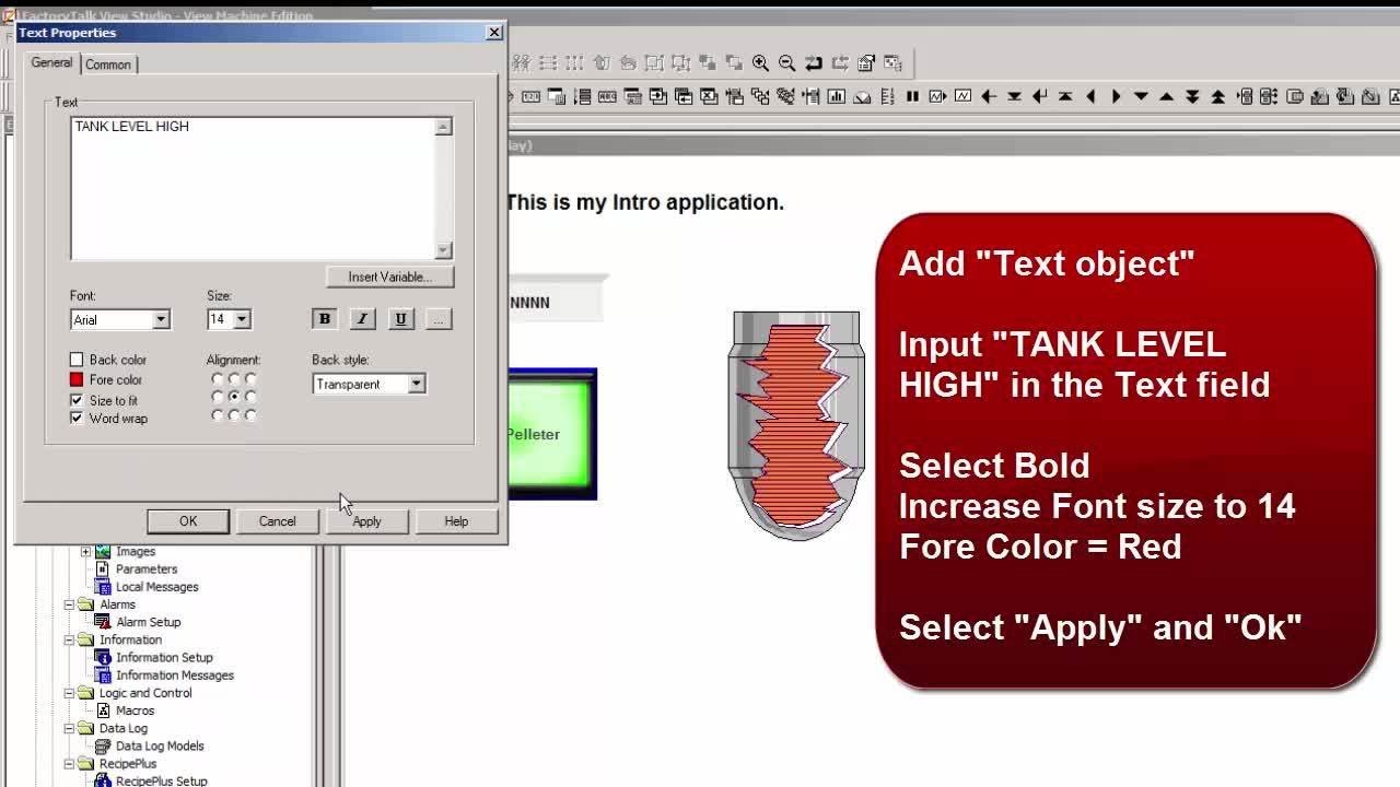 PanelView Plus & FactoryTalk View ME Introduction - 4 - Using Animation to Visualize Data
