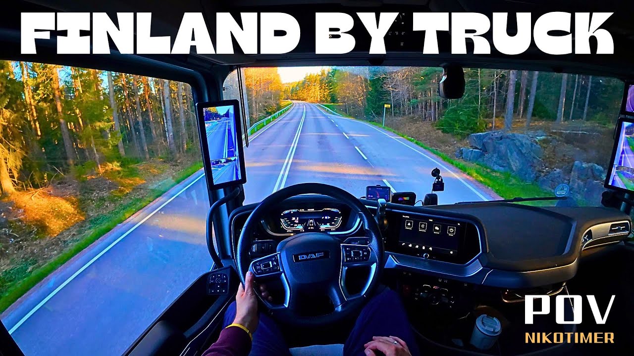 I'm going to Finland by truck, I'm sailing on a ferry across the Baltic Sea, I'm filming inside pov