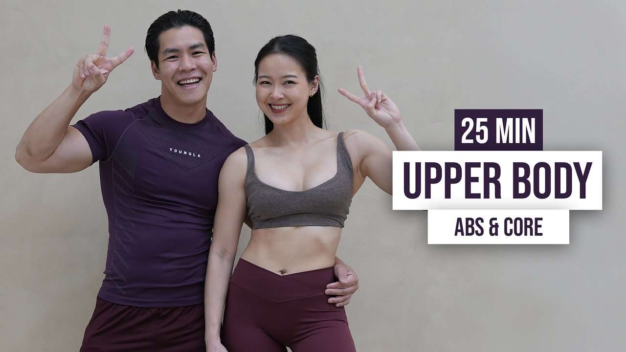 25 MIN UPPER BODY + ABS & CORE WORKOUT | No Equipment, with Warm up & Cool Down
