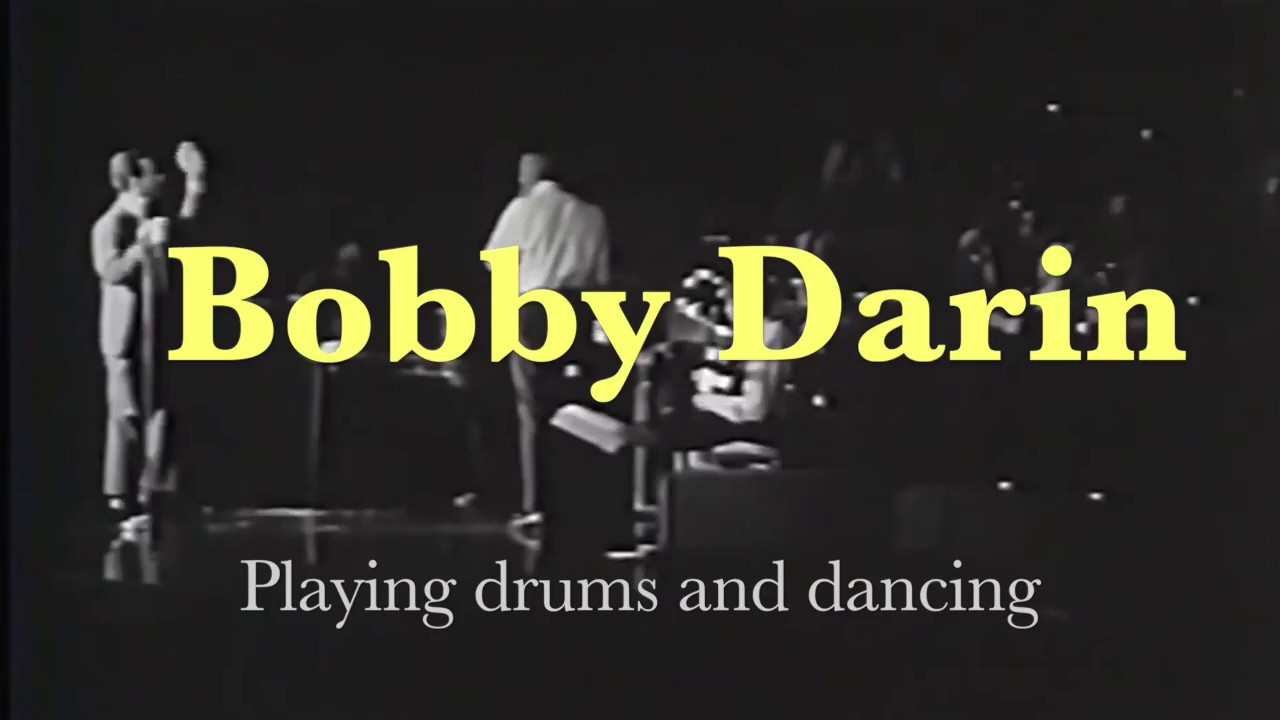 Bobby Darin, playing drums, dancing