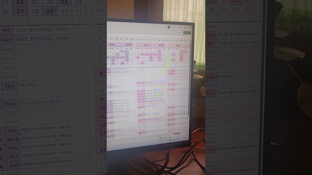 Smart Year-at-a-Glance Calendar for Excel & Google Sheets | Plan Your Year in One View!