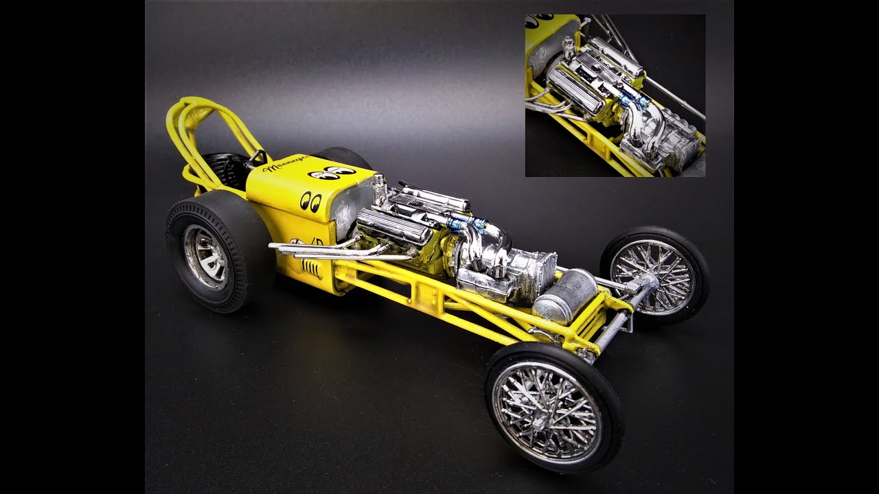 MOONEYES Rail Dragster 1/25 Scale Model Kit Build Hot Rod Dean Moon NHRA 60s Vintage Retro Atlantis