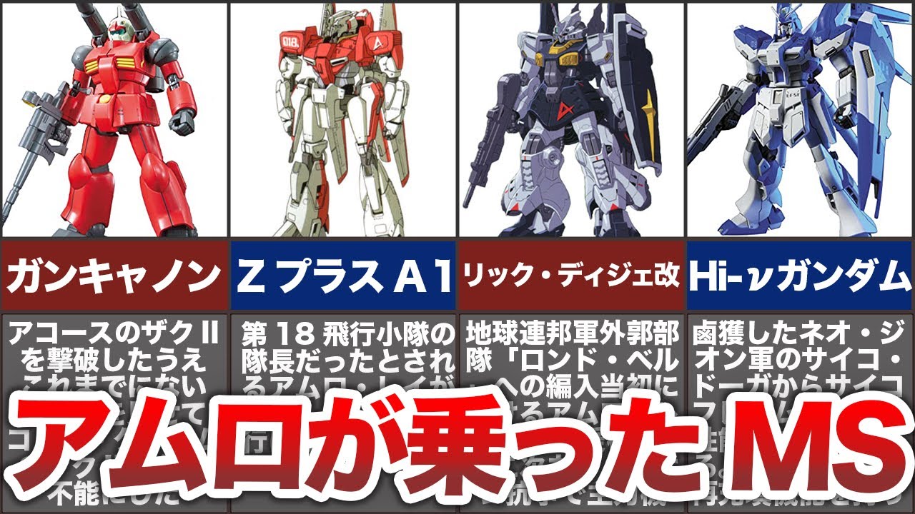 実はあの機体にも乗っていた…！アムロレイが乗ったモビルスーツ１２選