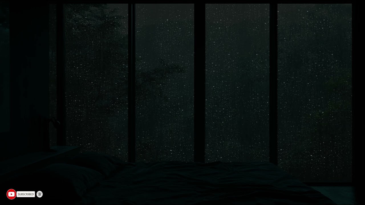 Quiet Rain Outside A Dark Room Creates A Deep Night Cocoon For Restful Sleep Sounds