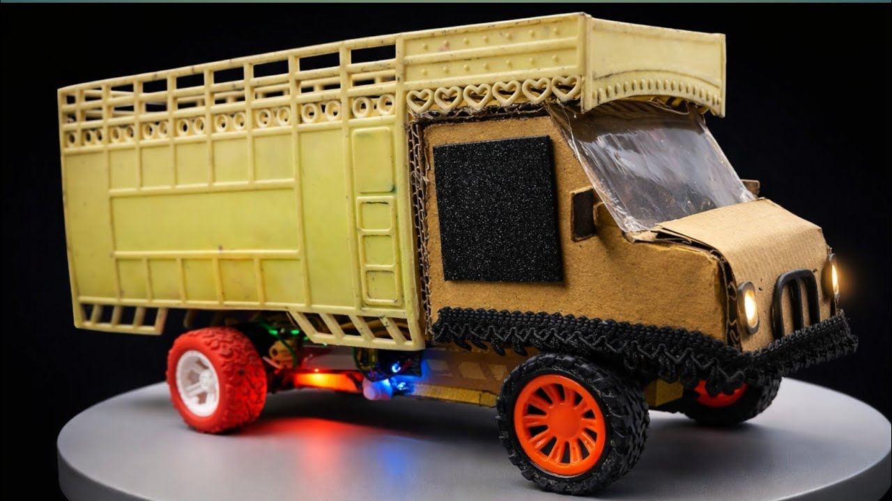 Remote control RC Truck with Cardboard | diy Cardboard truck 🚒