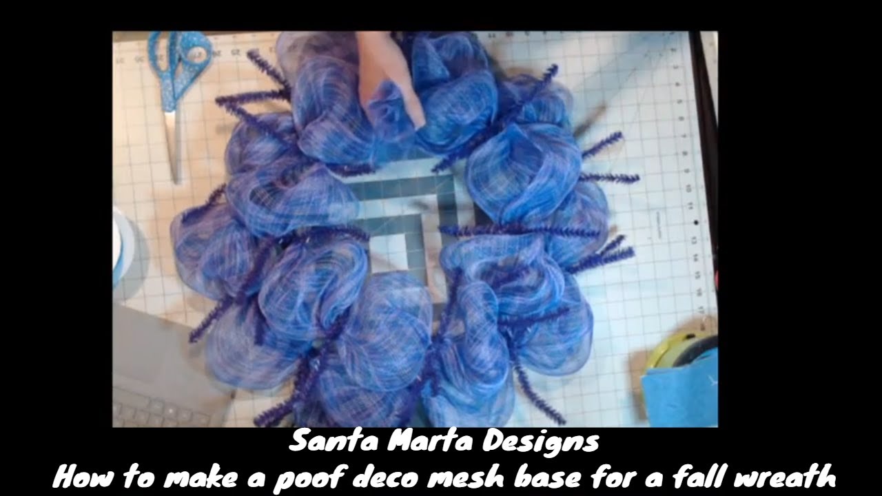 How to make a deco mesh poof method wreath base and matching bow