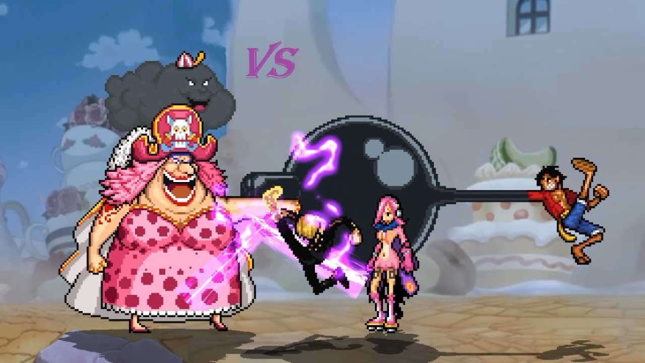 NEW BIG MOM  M.U.G.E.N CHAR (One Piece)__&& Luffy vs Big Mom mugen fight(Jinbei ,Sanji)