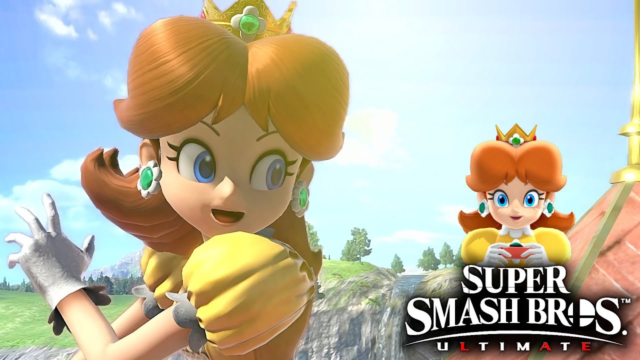 Super Smash Bros Ultimate Daisy vs Bowser and Larry in Princess Peach's Castle