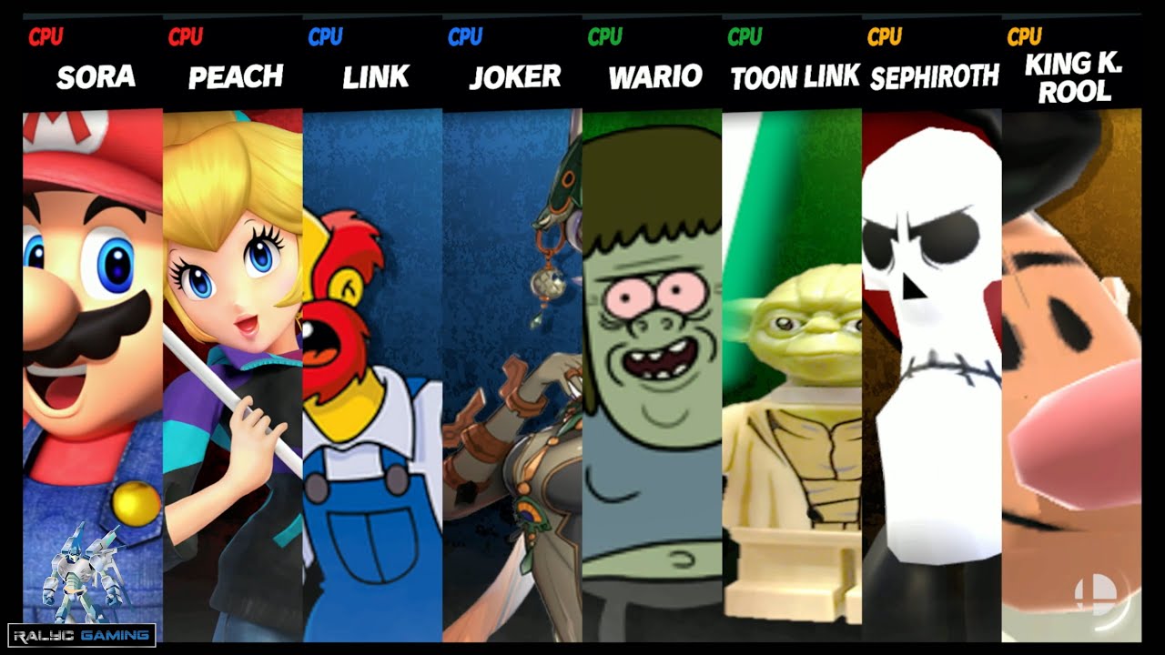 Mario & Peach vs Willie & Mineru vs Muscle Man & Yoda vs Grim & Harold