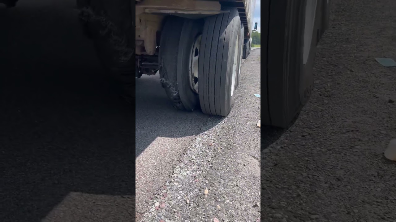 Tire blowout  #truckdriver #truckdriving #shorts #blowout #safetyfirst #work #biggboss
