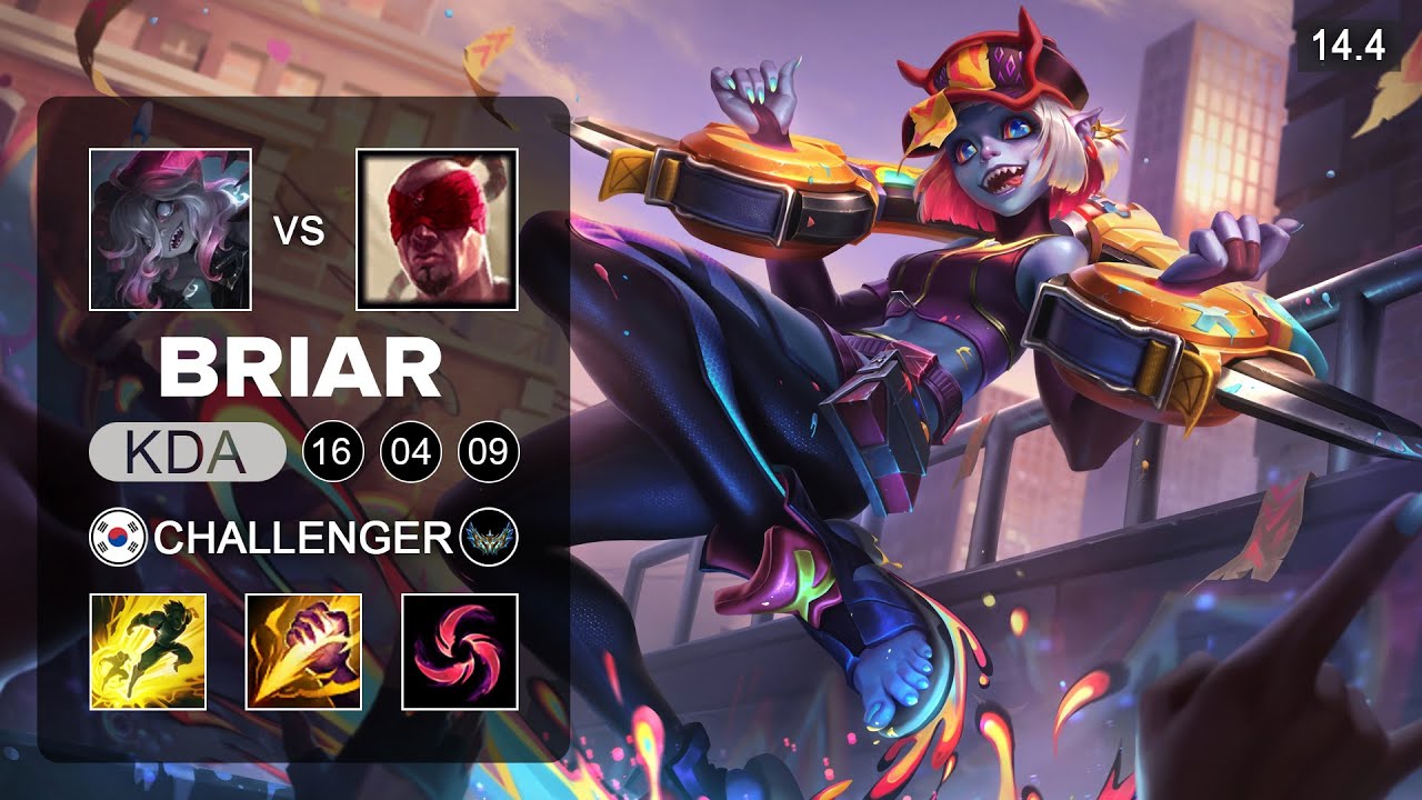 Briar vs Lee Sin Jungle - KR Challenger - Patch 14.4 Season 14