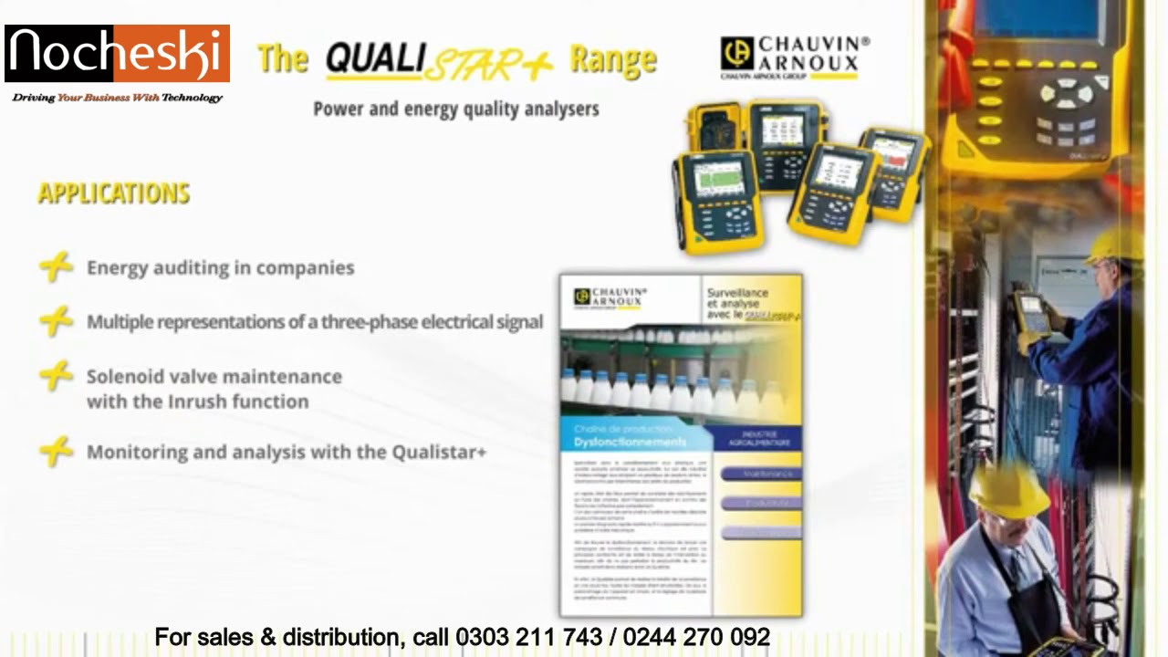 Chauvin Arnoux CA8336,CA8436, CA8331 Qualistar + Power Quality Analyser  range Nocheski