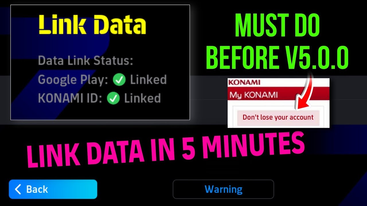 Как связать данные с Konami ID за 5 минут в eFootball 2025. Вы потеряете свой аккаунт 😦😥!!
