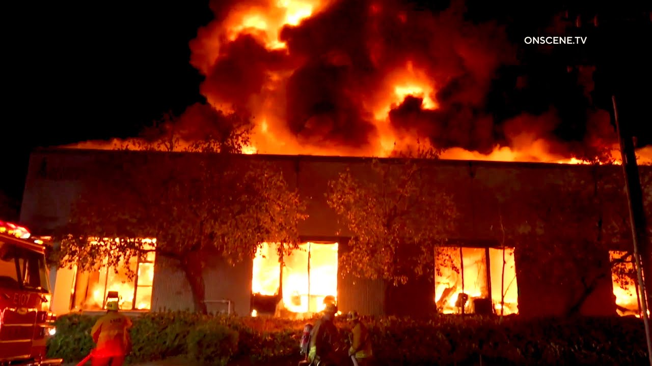 Major Emergency Fire Destroys Commercial Building, Injures Firefighter