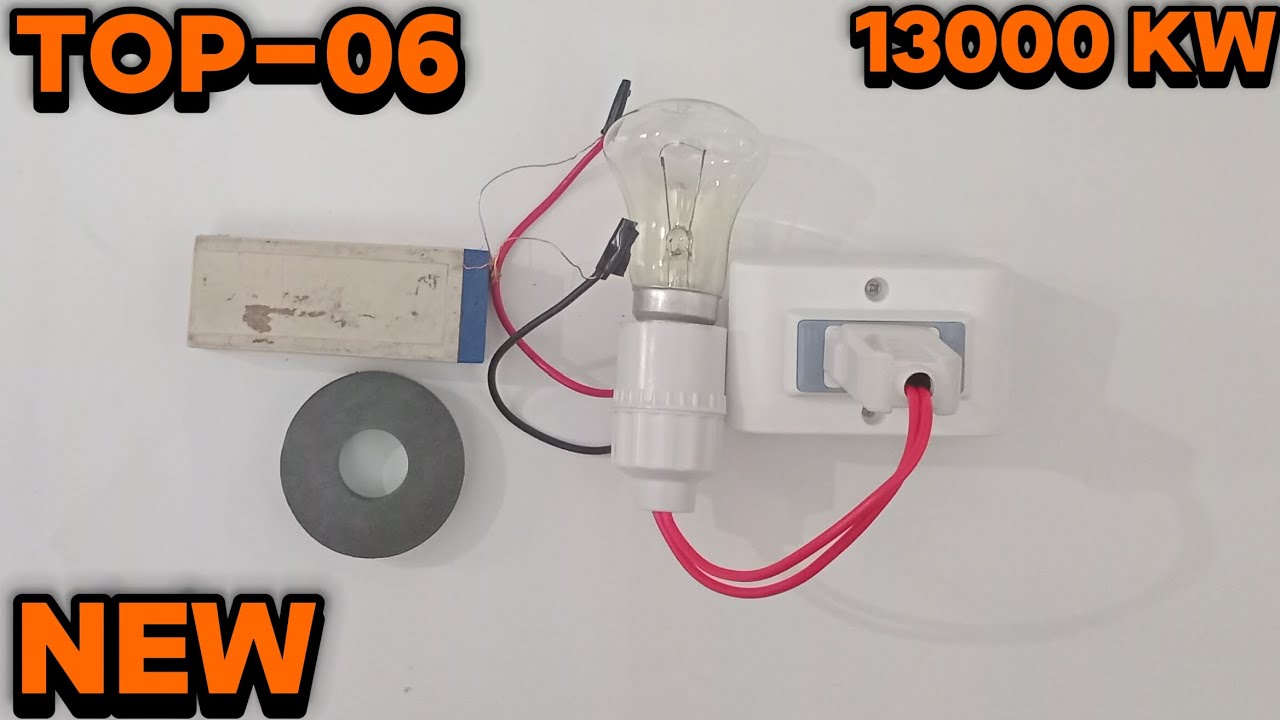 How to make free electricity 220v 13000 KW energy experiment magnet light at home 