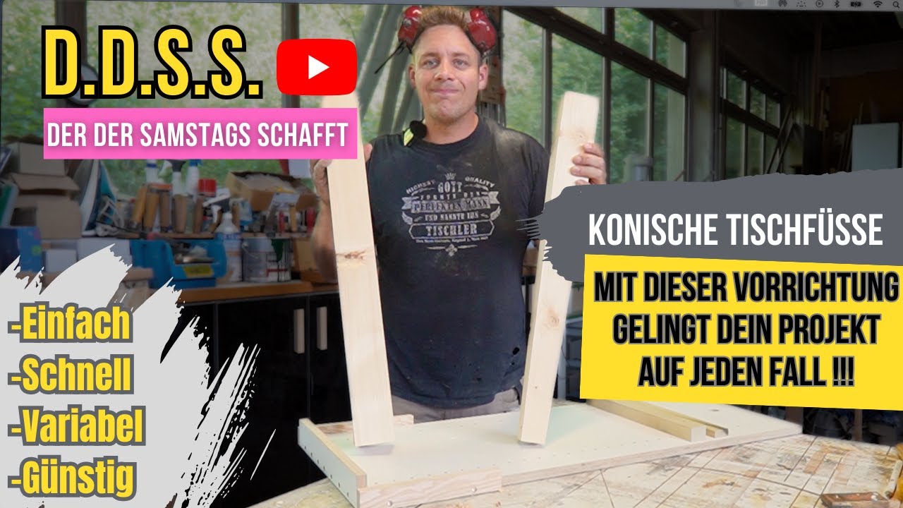 Konische Tischfüße aus der Hobelmaschine! So baust du dir die PERFEKTE Vorrichtung.