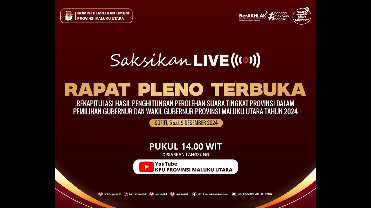 RAPAT PLENO TERBUKA PENETAPAN PASANGAN CALON GUBERNUR DAN WAKIL GUBERNUR TERPILIH