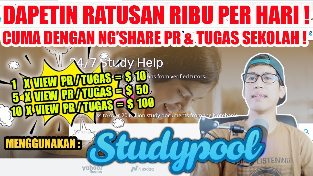 CARA MENGHASILKAN UANG DARI INTERNET CUMA DENGAN SHARE PR & TUGAS SEKOLAH MENGGUNAKAN STUDYPOOL