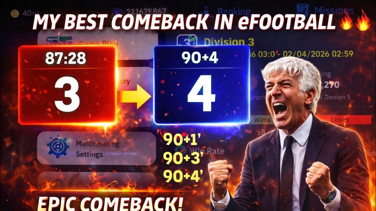epic comeback in efootball history 🔥🔥 