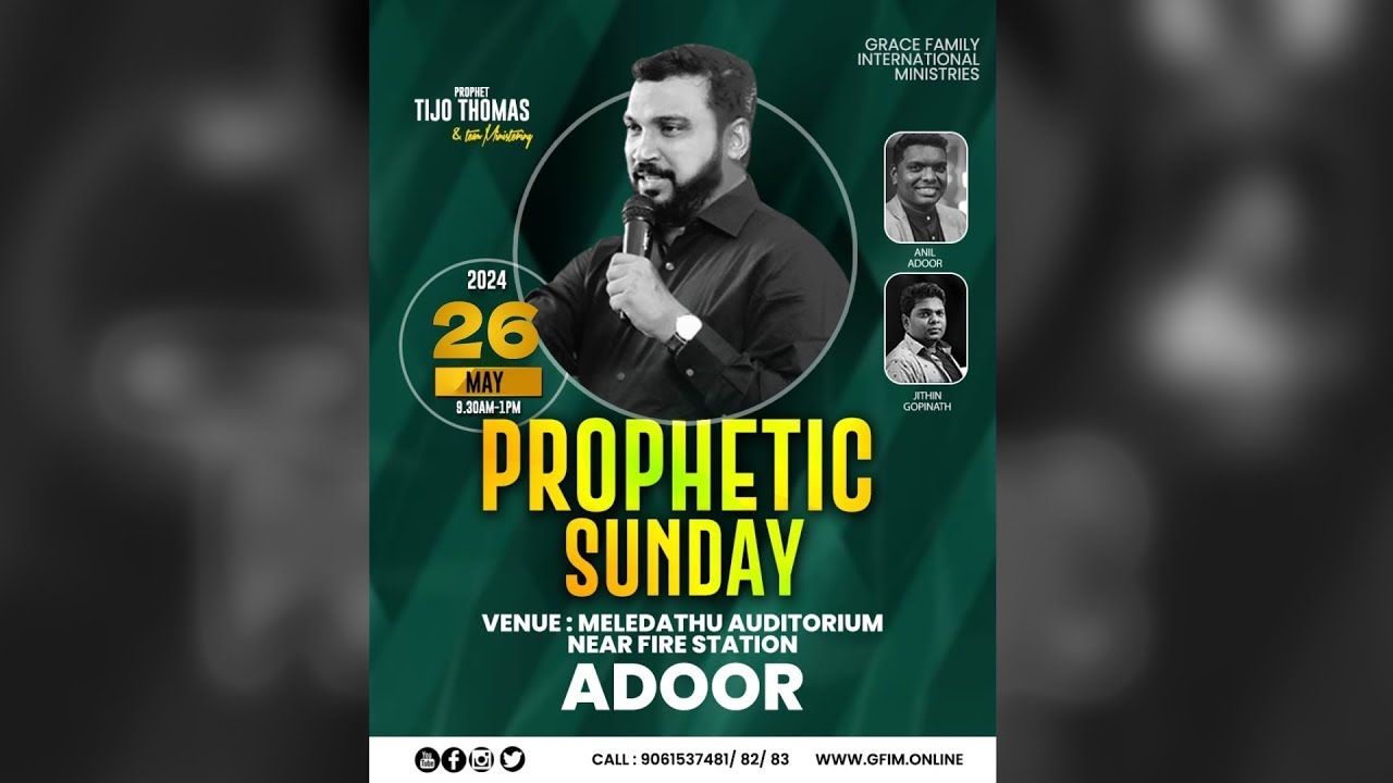 Prophetic Sunday | Pr. Tijo Thomas | 26.5.2024 | Grace Family