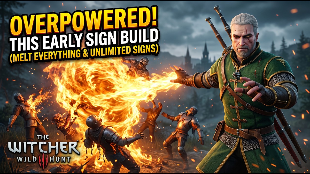 Этот билд на знаки в начале игры СЖИГАЕТ всё The Witcher 3: Wild Hunt &mdash; Remastered